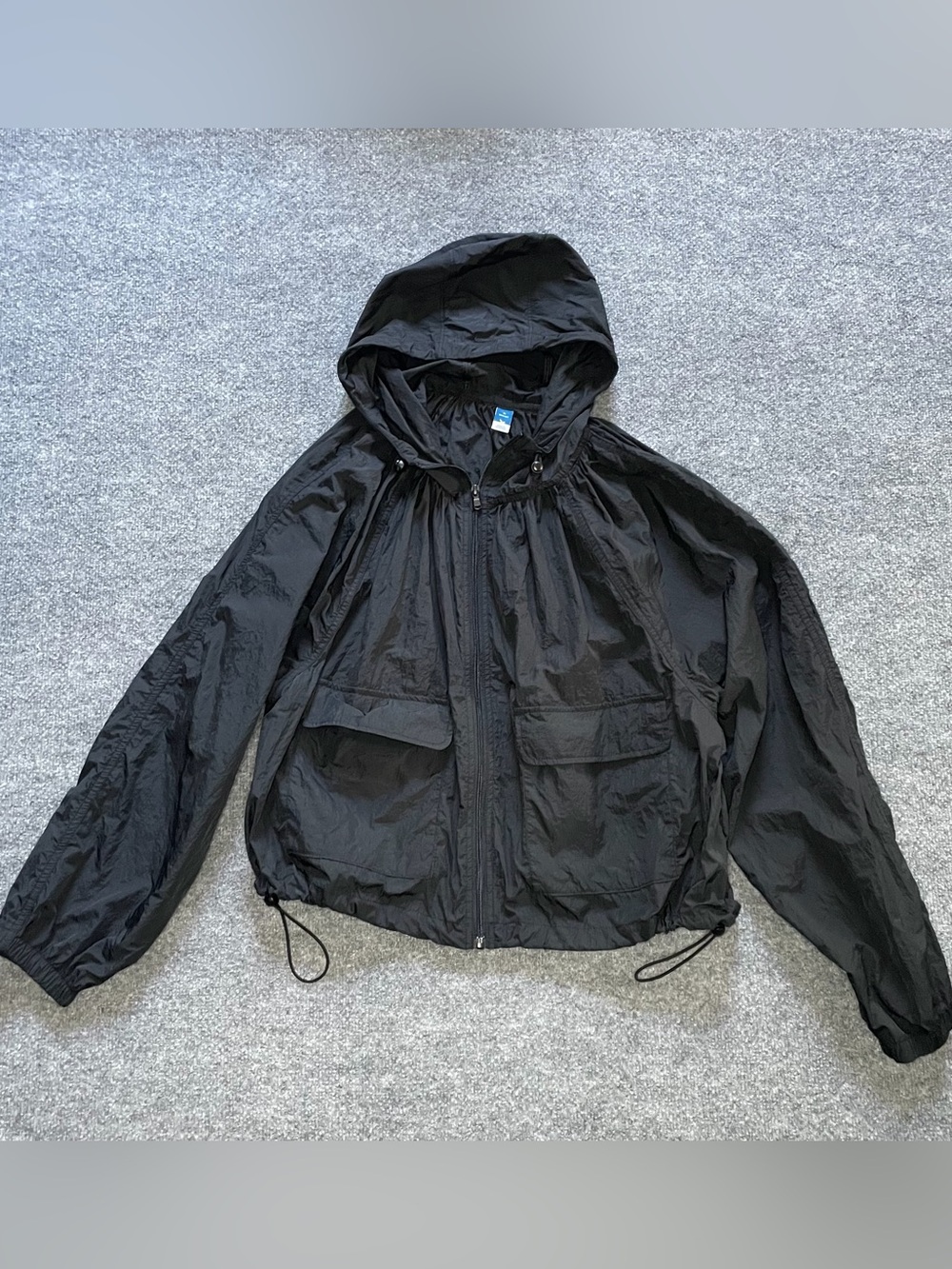 Old Navy Active Black Windbreaker Quickdry Adjustable Drawstrings